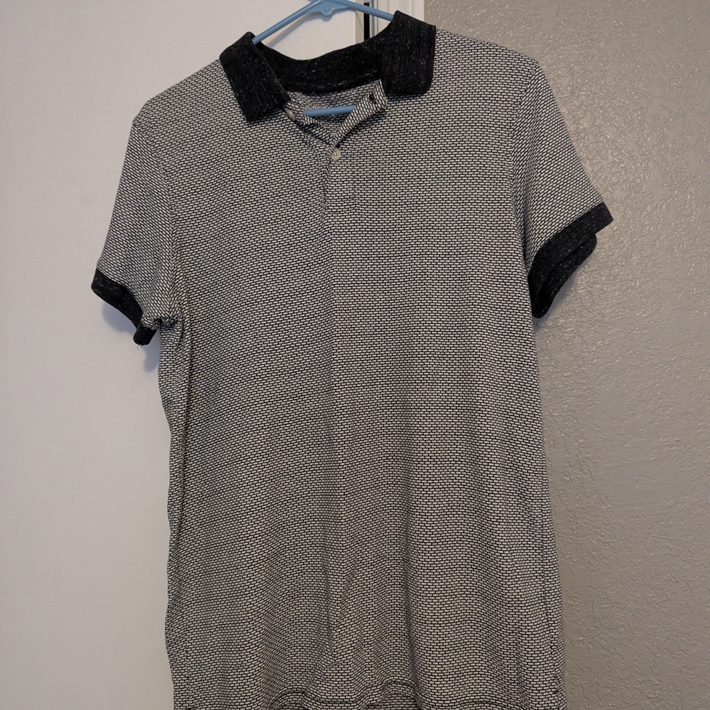 Men's Black and White Goodfellow & Co Polo M